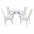 Bella 5-Piece Modern Glass Dining Set – Black Set