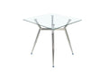 Amanda Square Glass Dining Table – Clear Top with Chrome Legs
