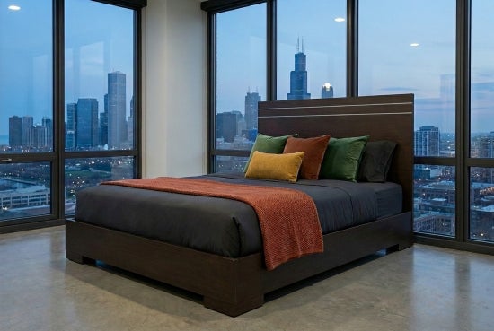 Allegro Platform Bed – Cappuccino Matte