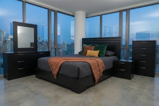 Allegro Bedroom Collection 7pcs – Matte Black