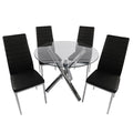 Abby 5-Piece Modern Glass Dining Set