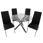Abby 5-Piece Modern Glass Dining Set