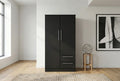 Double Wardrobe with Chrome Handles – 72” Storage Cabinet