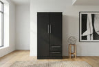 Double Wardrobe with Chrome Handles – 72” Storage Cabinet