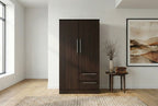 Double Wardrobe with Chrome Handles – 72” Storage Cabinet