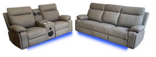 Baltimore Power Recliner Sofa Set- Grey