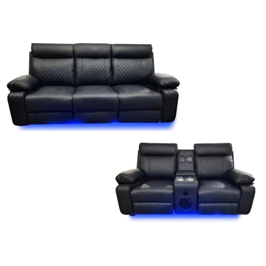 Baltimore Power Recliner Sofa Set- Black