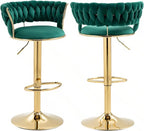 The Royale Velvet Swivel Bar Stool (Set of 2)