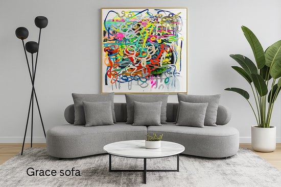 Grace Curved Sectional Sofa- Grey