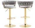 The Royale Velvet Swivel Bar Stool (Set of 2)