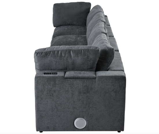 Smart Modular Sectional Sofa with USB, Storage & Bluetooth
