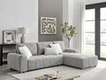 Roma Sectional – Light Grey (Right-Facing)