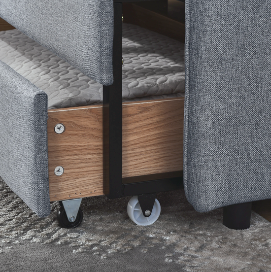 Twin Upholstered Daybed with Trundle & Storage Drawers