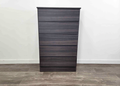Modern Dark Grey Charcoal 5-Drawer Handle-Free Chest