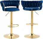 The Royale Velvet Swivel Bar Stool (Set of 2)