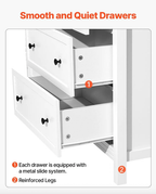White 6-Drawer Wooden Dresser – Minimalist Design