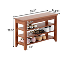 Solid Wood Entryway Shoe Rack Bench – Heavy Duty Storage