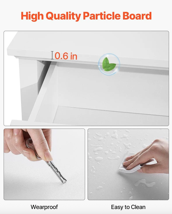 White 6-Drawer Wooden Dresser – Minimalist Design