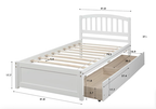Twin Platform Storage Bed with Headboard & 2 Drawers