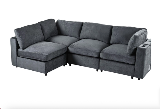 Smart Modular Sectional Sofa with USB, Storage & Bluetooth