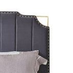 Regal Velvet Grey and Gold Bed-9906