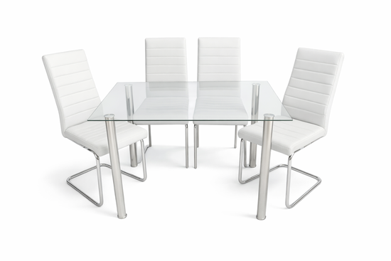 Tory 5-Piece Modern Rectangular Glass Dining Set