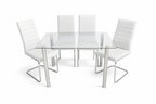 Tory 5-Piece Modern Rectangular Glass Dining Set