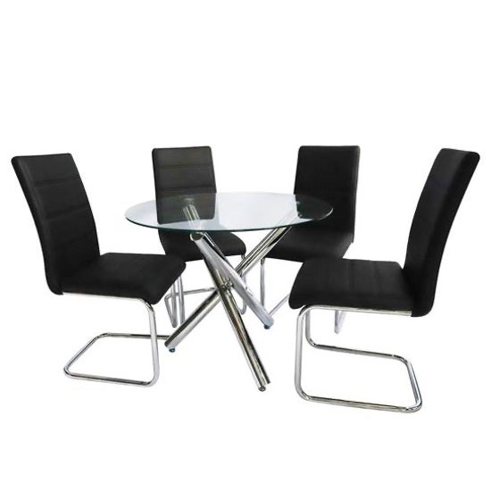 Grace 5-Piece Modern Glass Dining Set
