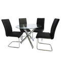 Grace 5-Piece Modern Glass Dining Set