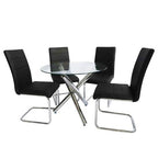 Grace 5-Piece Modern Glass Dining Set