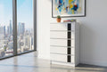Metro Chest – White Matte with Black Accent