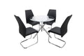 Vienna 5-Piece Modern Round Glass Dining Set