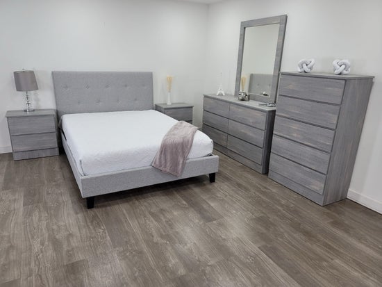 Promo 6-piece Bedroom Set without Handles- Light Grey Charcoal