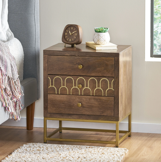 Mid-Century Wooden Accent Table/Nightstand with Drawer