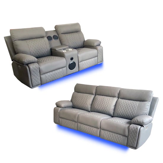 Baltimore Power Recliner Sofa Set- Grey
