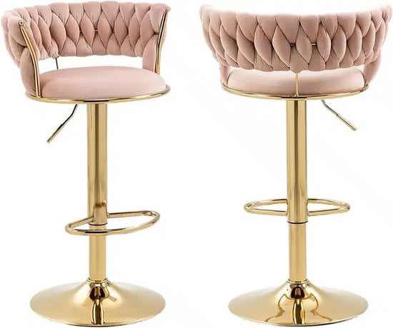 The Royale Velvet Swivel Bar Stool (Set of 2)