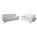 Venecia Faux Leather Living Room Set- White