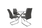 Vienna 5-Piece Modern Round Glass Dining Set