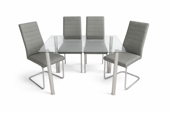 Tory 5-Piece Modern Rectangular Glass Dining Set