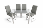 Tory 5-Piece Modern Rectangular Glass Dining Set