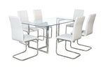Zuri 7-Piece Modern Rectangular Glass Dining Set