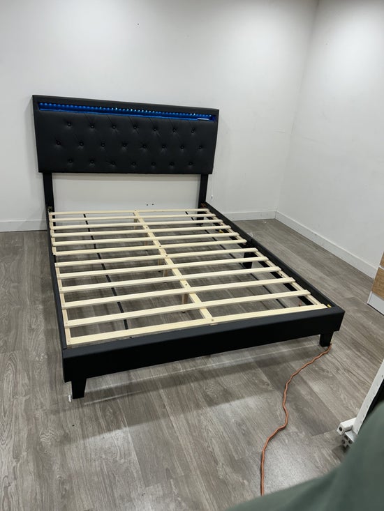 LED Button Tufted Upholstered Platform Bed – Model SS8138