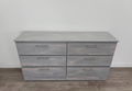 Modern Light Grey Charcoal 6-Drawer Dresser with Chrome Handles