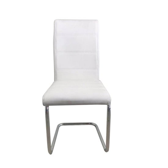 Modern Chrome Cantilever Dining Chairs 2059- Set Of 2