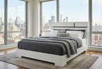 Metro Bedroom Collection – White Matte with Black Accent