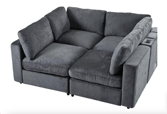 Smart Modular Sectional Sofa with USB, Storage & Bluetooth