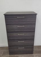 Rio Modern Bedroom Set 6pc – Gray w/ Chrome Handles