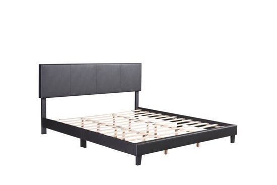 Modern Upholstered Platform Bed – Black Model SS8136