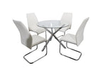 Vienna 5-Piece Modern Round Glass Dining Set