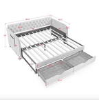 Twin Upholstered Daybed with Trundle & Storage Drawers